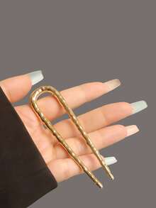 2/1pc U-Shaped Hair Clip, Metal Hair Accessory, High-End Retro Style Hair Bun Maker, Alloy Hair Pin, Suitable For Hundreds Of Hairstyles, Suitable For Daily Use All Seasons, Hair Styling Pins