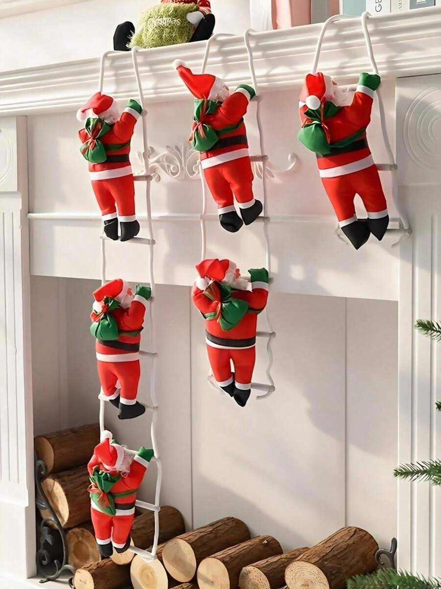 1pc Christmas Decoration, Christmas Hanging Ornaments,Merry Christmas Party Decorations,Santa Claus Rope Climbing & Santa Claus Ladder Climbing Style,Christmas Hanging Pendants For Christmas Tree Fireplace Window ,Family Holiday Christmas Party Home Wall Background Decoration, Christmas Decorations For Home 2025,Happy New Year 2026 Decorations, Christmas Gifts,Christmas Decorations,Christmas Tree Ornaments Decorations,New Year Gifts Home Decor Room Decor Winter Christmas Decorations Home Christmas Gifts Christmas Decor