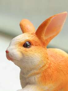 1 Stück süßes Osterhasen Tier Modell Deko: detailliertes Design, PVC Material grauer Hase & gelber Hase, warme Heimdekoration, Outdoor Garten Topfpflanze DIY Zubehör, geeignet als kleines Geschenk für Freunde