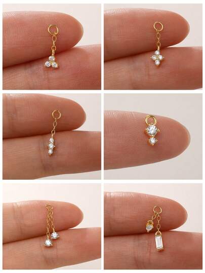 1Pc Clover Pendant 925 Sterling Silver Drop Earring Double Chain Minimalist Jewelry Wedding Party Jewelry Gift For Her Fine Jewelry