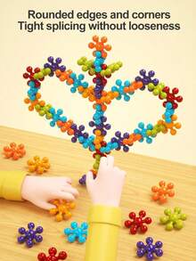 3D Rotating Plum Blossom Building Blocks Toy, Children's Puzzle Snowflake Stacking Toy, Small Gift, Souvenir. During The Puzzle Process, Children Can Exercise Fine Motor Skills; The Process Of Building From 2D To 3D Helps Cultivate Spatial Imagination. - Multicolor - View 5