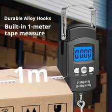 便携式家用秤，带伸缩卷尺，高精度电子秤，小巧快速称重秤，弹簧式挂秤