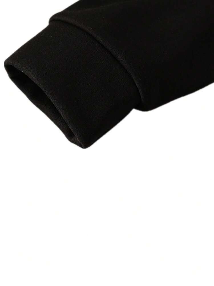 Sudadera con capucha de poliéster cómoda negra para hombres con impresión de mensaje sincero en la parte trasera - Sudadera casual, bolsillo canguro y mangas largas, regalo sentimental para ocasiones especiales de vestimenta casual, TALLA GRANDE - Negro - Añade 3