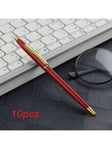 1/10pcs Fashion Metal Ball Pen, Engraved Text, Red, Black, Blue, Silver 4 Color Metal Ballpoint Pen, Twist-Out Refill, Clip For Easy Carrying, Personalized Gift For Students, Family, Friends, Doctors, Colleagues, Guests, Suitable For Teacher's Day, Halloween, Christmas, New Year, Wedding, Anniversary, Office & School Supplies,Office Decor - A - View 11