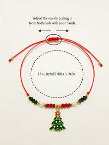 1/6/12 pezzi Set di braccialetti natalizi, set di gioielli con braccialetti intrecciati fatti a mano, regalo di Natale, elementi natalizi inclusi albero di Natale, fiocco di neve, Babbo Natale, braccialetti a più strati per donna, accessori pendenti per braccialetti, braccialetti con perline regolabili, braccialetti in stile Y2K, accessori gioiello da donna, braccialetti dell'amicizia, accessori dorati da donna, set di braccialetti abbinati - Stile 4 - Visualizzare 11