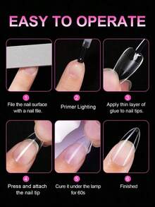 120/240/600Pcs Short Almond Nail Tips Soft Gel Clear Gelly Nail Tips Half Matte Full Cover Nail Tips Acrylic Pre-Filed Press On Fake Nail Tips For Nail Extension Home DIY Manicure Press On Nails Nail Supplies - 清除 7 - 查看 6