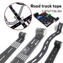 1 rouleau d'autocollants décoratifs, ruban adhésif créatif de voie ferrée de transport, rubans de masquage pour les arts et l'artisanat DIY, autocollants de ruban pour véhicule et voiture