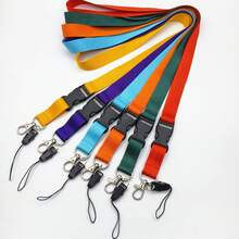 Einfarbiges Polyester Schlüsselband, Mehrfarbiges Studenten Ausweis/Arbeitsausweis abnehmbares Clip Band - Einheitsgröße - Übersicht 32
