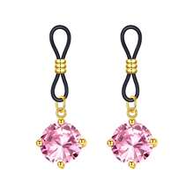 2 Pcs Pink Rhinestone Heart,Star,Butterfly,Cross Fake Nipple Rings For Women, Nipple Nipple Jewelry Non Piercing Dangle Nipple Ring, Non Pierced Nipple Body Jewelry