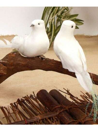 2/6/12 palomas blancas simuladas, adornos de palomas para el hogar, adornos de pájaros para el jardín, adornos de paisajismo para exteriores, adornos de paisajismo para macetas, decoración del hogar, decoraciones de ventanas, decoraciones exteriores, decoraciones de árbol de Navidad, decoraciones de esculturas.