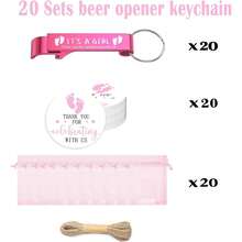 60pcs/20set Baby Shower Decorations Baby Shower Gifts For Guest Gender Reveal Party Baby Shower Party Favors Baby Shower Bottle Opener Favors Beer Opener Keychain Thank You Cards Organza Bags And Jute Twine Baby Shower Party Favors For Guest Girls Baby Shower Gifts - Multicolor 2 - View 2