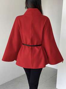 Women's Elegant Red Solid Fabric Belt, Versatile For Woolen Jacket Waist Cincher, Suitable For Halloween, Daily Wear, Dates, Spring, Winter, Autumn