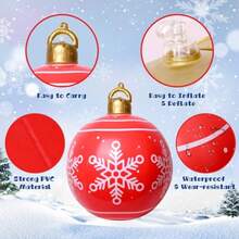 2pcs Giant Inflatable Outdoor Decoration PVC Inflatable Christmas Balls Large Christmas Ornaments Blow Up Yard Lawn Porch Decor 19.6inch