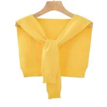 Women's Casual Y2K Shawl Wraps Knitted Tie Up Knotted Shoulder Cape Fashion Shawls Scarf Cape, Sweater Shawl Wraps Sleeves Knitted Collar Sweater Scarf Top Casual Lightweight Shoulder Cape Accessories Suitable For Partyand Dates, Simple And Fashionable, Elegant And Exquisite Matching For Dress - Knitted Shawl - View 9