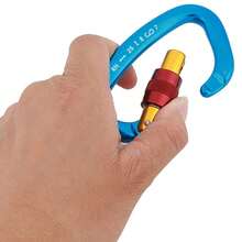 VENTDEPOT Mosquetón, MXVEO-001, 1Pza, 25kN, Forma D, Bloqueo Automático Roscado, Azul, Aleación de Aluminio. - Azul - Ver 2