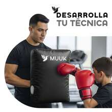MUUK FITNESS 1 pieza Domi de Box Grande de Lona Ahulada – Maniquí de Entrenamiento Realista para Boxeo, MMA, Muay Thai, Taekwondo y Artes Marciales - Negro - Ver 8