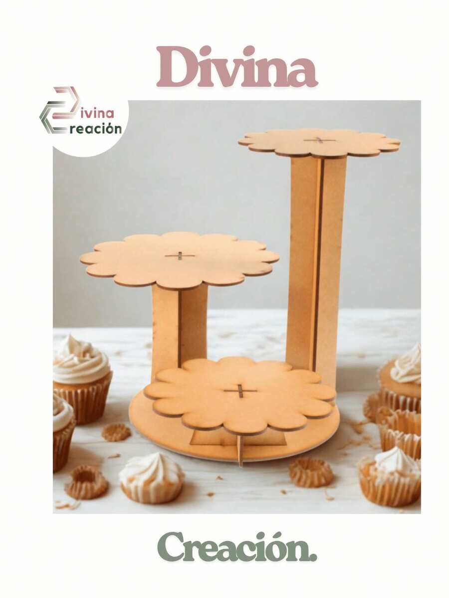 Divina Creacion Mesa De Dulces Candy Bar Mdf Cupcakes Nube - Beis - Ver 1
