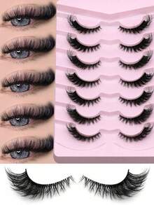 7 对全新猫眼睫毛自然纤长透明带状睫毛翼状眼尾加长睫毛仿貂毛睫毛化妆条状睫毛、睫毛、假睫毛 - 眼尾拉長款 - 查看 7