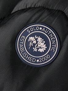 SOLOCOTE 少女长袖连帽拉链口袋羽绒服，加厚冬季休闲外套，适合圣诞派对