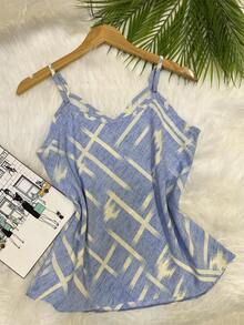 Regata estampada tecido crepinho bonito fashion - Azul bebê - Visão 2