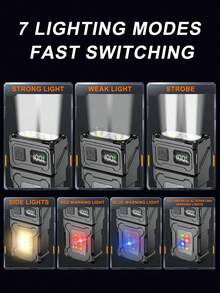 1pc 103040-1200mAh Mini LED COB Flashlight, Super Bright Portable Warning Light, Extra-Long Runtime, USB Rechargeable, Dual Light Source, Adjustable Angle, Magnetic Tail - 1pc - View 4