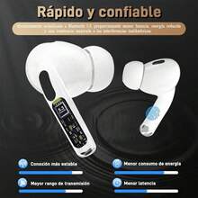 A9 Pro Auriculares Bluetooth, audífono inalámbrico inteligente con pantalla táctil, reducción de ruido activa dual ANC+ENC, compatible con iOS/Android - Blanco - Ver 5