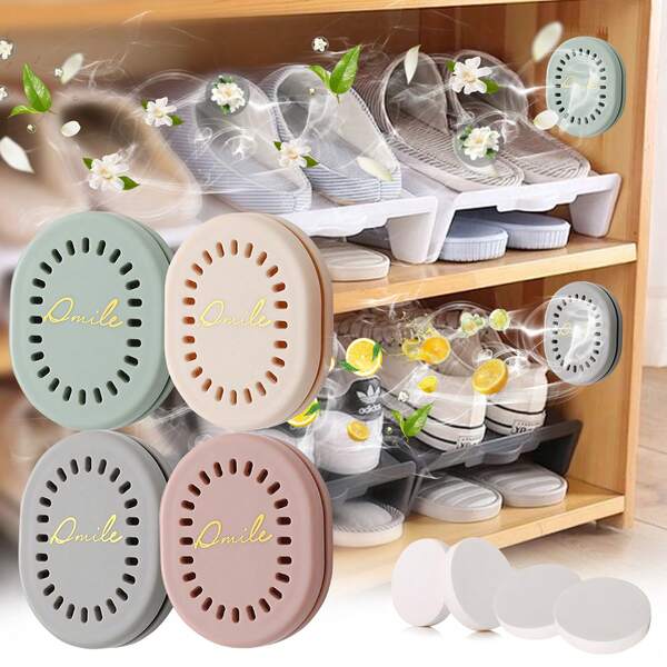 Aromatherapy Deodorizer Box, Wall Mounted Shoe Cabinet Deodorizer, Air Freshener, (1 Shell+10 Aromatherapy Sheets), Deodorizing And Refreshing, Odor Removing, Lemon/Jasmine/Cologne/Ocean Fragrance Type, Can Be Pasted Or Placed, Can Be Placed In Luggage, Bathroom, Shoe Cabinet, Drawer