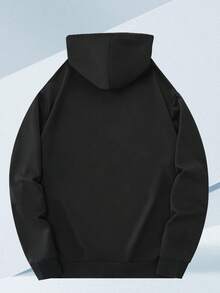 Sudadera Casual Verde Oliva para Hombre con Estampado  - Diseño de Atardecer y Nubes, Capucha con Cordón, Bolsillo Canguro, Ajuste Holgado para Otoño e Invierno, Sudadera Gráfica Inspiradora, Ropa de Otoño Invierno |   Sudadera con gráfico de atardecer |   Sudadera de ajuste cómodo - Negro - Ver 5