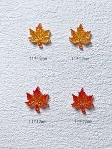 80 pezzi di decorazioni per unghie, assortimento misto di colori caldi autunnali e invernali, foglie d'acero 3D in resina a fondo piatto, accessori per arte di unghie fai-da-te, scrapbooking, gioielleria, decorazioni per orecchini da matrimonio, accessori fai-da-te, vacanze natalizie, adatti per il fai-da-te domestico e per i saloni di manicure professionali