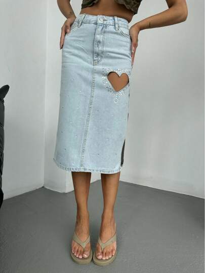 SQUALO Women's Summer Casual Straight And Loose Denim Shorts