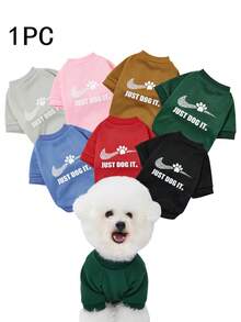 PETSIN 1pc Minimalist Cute Paw Print & Funny Slogan Graphic Pullover Sweatshirt, Flea Resistant, Shed Reducing, Warm & Breathable, Suitable For Indoor & Outdoor Cats & Dogs