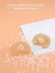 KUNT 1pc Baby Silicone Pacifier, Infant Nipple Soother With Round Head, Wide Mouth Nipple With Dust Cover - Multicolor - View 6