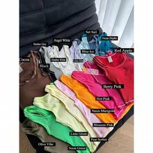 Women Rib Tank Top Padded Workout Top Square Neck Crop Tank Fitted Basic Cami Tops - Hot Pink - View 2