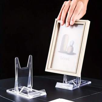 2pcs Adjustable Heavy Duty Transparent Acrylic Display Stands, Angle Adjustable (Max 90°), Space-Saving Home/Office Desk, Bookshelf Organizer - Compatible With Phones, Magazines, CDs, Postcards, Art, Bags - Minimalist Modern Decor, Office Accessory, Multi-Function Holder, Stylish Design, Sturdy Construction, Durable Material, Magazine Rack, Workspace Decor