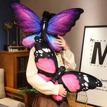 1pc Fabric Butterfly Decorative Throw Pillow, Girls Bedroom Butterfly Cushion, Chair Butterfly Lumbar Pillow - 彩色 - 查看 6