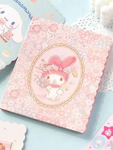 Sanrio 1 szt. Oficjalny, licencjonowany zestaw kopert i papeterii Sanrio Hello Kitty Kuromi Melody Cinnamoroll z wodoodporną naklejką i kartką z gratulacjami – 6 pastelowych papierów listowych i 3 koperty, prezent na urodziny, ukończenie szkoły, Dzień Przyjaźni, wydarzenia szkolne – urocza kolekcja papeterii kawaii, prezent na ukończenie szkoły, kreskówkowy wzór, trwały materiał, wysokiej jakości nadruk, dla miłośników anime