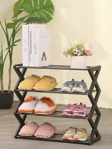 1 Piece - 4 Level X Shaped Shoe Rack, Space Saving And Easy To Assemble, It Is An Ideal Choice For Families And Kitchens, Shoe Rack, Modern Shoe Rack, Shoe Rack Organizer, Shoe Rack For Living Room And Home Decor.,Suitable For Giving To Family And Friends, Perfect Birthday Anniversary, Valentine's Day, Christmas, Halloween, Teacher's Day, Graduation, Return To School, Thanksgiving Surprise Gift,Only,Almost
