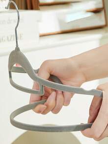 10pcs Plain Non-Slip Clothes Hanger, Simple Hadfield Steel Hanger For Home - Multicolor - View 2