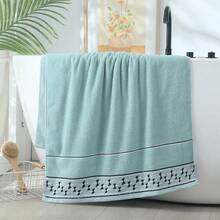 Toalla de baño de nuevo estilo, de algodón puro, agrandada y gruesa, para adultos, suave y absorbente, de algodón puro, para hombres y mujeres, grande, de jacquard, de algodón puro, de color liso, sin pelusa, gruesa, de regalo