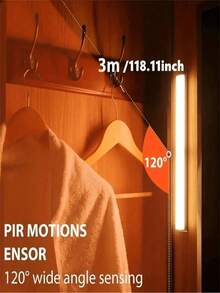6pcs LED Motion Sensor Cabinet Lights, Wireless Night Lights, Motion Sensor Lights, LED Motion Sensor Lights, Decorative Lights, LED Cabinet Lights, Rechargeable Magnetic Wardrobe Lights, Suitable For Wardrobe, Cabinet, Kitchen, Office Desk, Detachable, USB Powered, 200mAh, 400mAh
