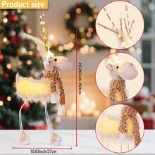 1 pièce Décoration de Noël Renne lumineux LED - Figurine décorative en peluche lumineuse avec bois de cerfs et écharpe - Figurines de Noël à piles pour décoration de table, étagère ou cheminée d'intérieur, décoration de maison, décoration de Noël, décoration de chambre, décoration d'hiver