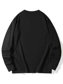 Spring New Z-Gen Women Long Sleeve T-Shirt, American Flag Design Print, Casual Crew Neck Top, Versatile For Layering