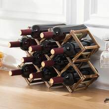 Stackable Wine Cellar Racks Natural Wine Rack Storage Shelf For Kitchen Cabinets - 6 Bottles - View 10