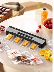 RAF RAF Rechargeable Vacuum Sealer, Food Vacuum Protector 1500mAh Lithium Battery, Food Vacuum Sealing Equipment, Automatic Vacuum Sealer, LED Indicator Light And Air Sealing System To Keep Food Fresh For A Longer Time, Intelligent Display Operation, Essential For Keeping Food Fresh And Moisture-Proof, Ideal Choice For Kitchen And Outdoor Use, Fruits, Vegetables And Meat Both Dry And Wet Powder Surfaces Can Be Sealed