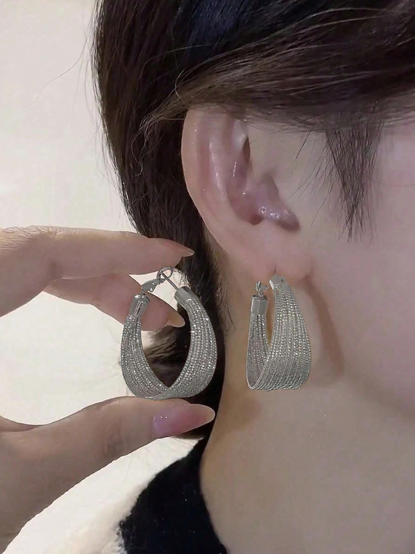 أقراط نسائية ريترو من طبقات متعددة ومزيّنة بأشكال...