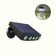 1pc Solar Powered Outdoor Wall Light, Outdoor Garden Solar Light With Motion Sensor, Fake Surveillance Light, Super Bright 4 LED Large Night Light, 5 LED Multi-Function Small Stake/Wall Light, 1200mAh Lithium-Ion Battery Solar Charging, Simulated Security Camera Design, 3 Lighting Modes, No Remote Control Included - Black - View 14