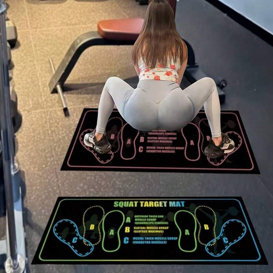 1 Anti-Slip Training Mat For Squats, Which Helps Improve Exercise Efficiency And Safety, Is Anti-Slip And Wear-Resistant, Soft And Elastic, Easy To Clean And Store, Suitable For Gym Workouts And Home Sports, Indoor/Outdoor Activities, Suitable For Yoga - Multicolor - View 1