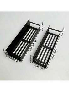 1/2 Magnetic Side Storage Rack, Suitable For Refrigerators And Washing Machines - No Drilling Required, Stylish Black Metal Surface, Wall-Mounted Spice Organizer, Perfect Laundry Storage Rack - Multicolor - View 10