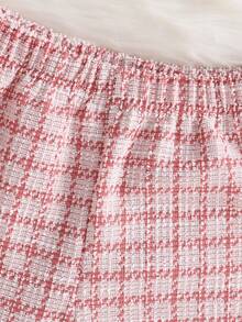 2pcs/Set Young Girls Fashion Commuter Half Zip Collar Sweatshirt & Casual Drawstring Pants, Soft Fabric, Comfortable, New Autumn/Winter - Pink - View 4