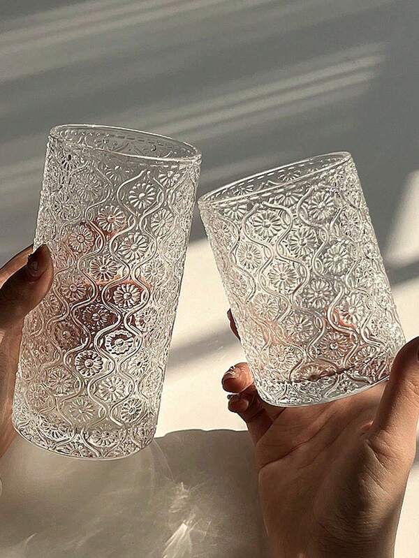 1 Piece Straight Coral Glass Cup Coffee Cup Latte Cup Juice Milk Fruit Tea Cup Household Water Cup